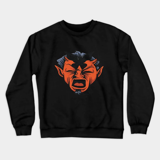 Devil Face Fantasy Crewneck Sweatshirt by Foxxy Merch